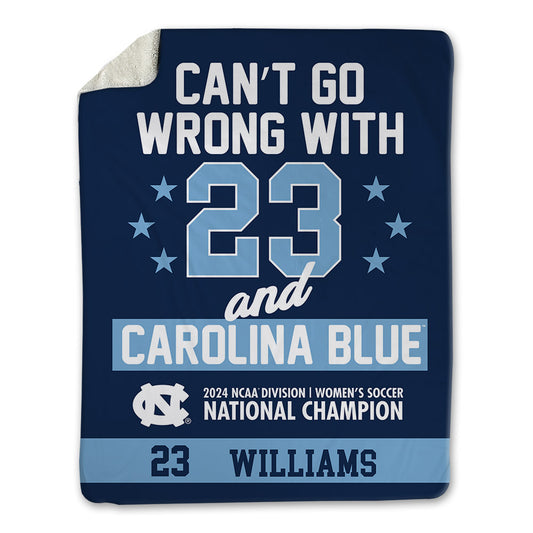UNC - NCAA Women's Soccer : Raegan Williams - National Champs v3 Blanket-0