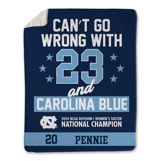 UNC - NCAA Women's Soccer : Ashley Pennie - National Champs v3 Blanket-0