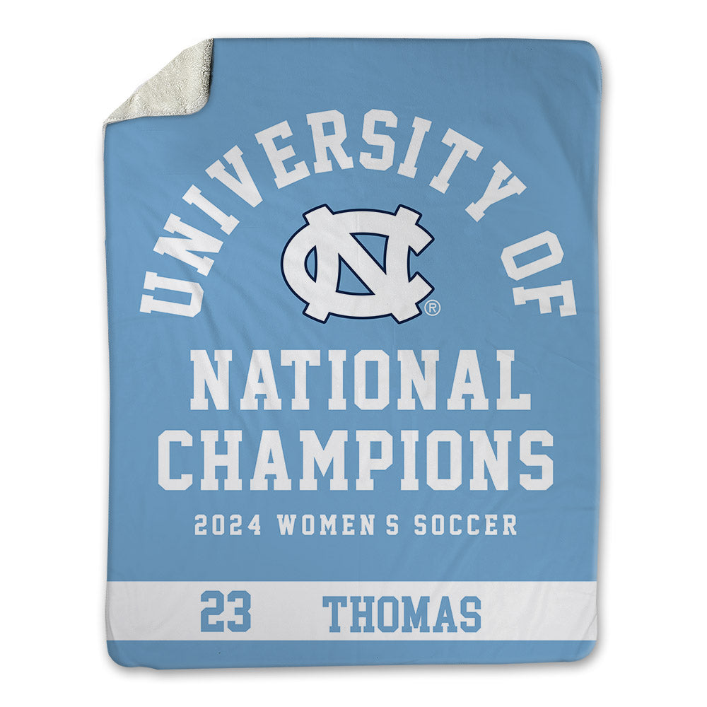 UNC - NCAA Women's Soccer : Olivia Thomas - National Champs v4 Blanket-0