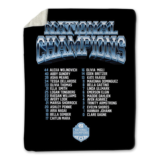UNC - NCAA Women's Soccer : Aven Alvarez - National Champs v7 Blanket-0
