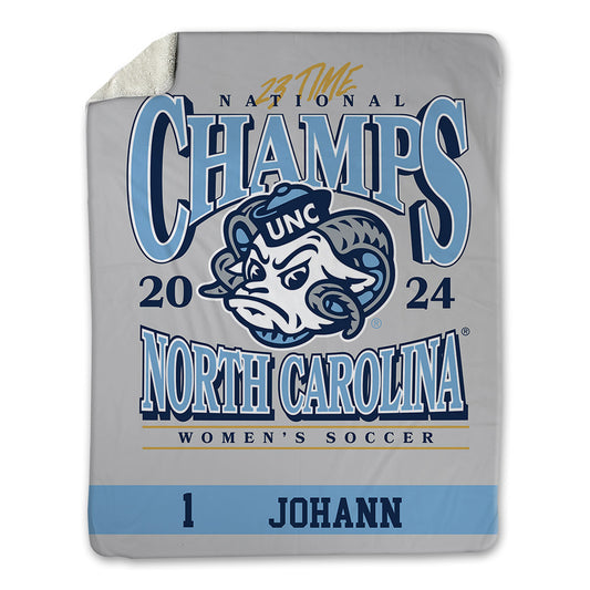 UNC - NCAA Women's Soccer : Hannah Johann - National Champs v8 Blanket-0