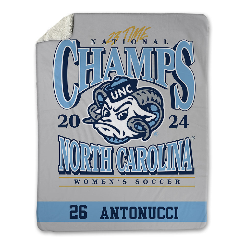 UNC - NCAA Women's Soccer : Scottie Antonucci - National Champs v8 Blanket-0
