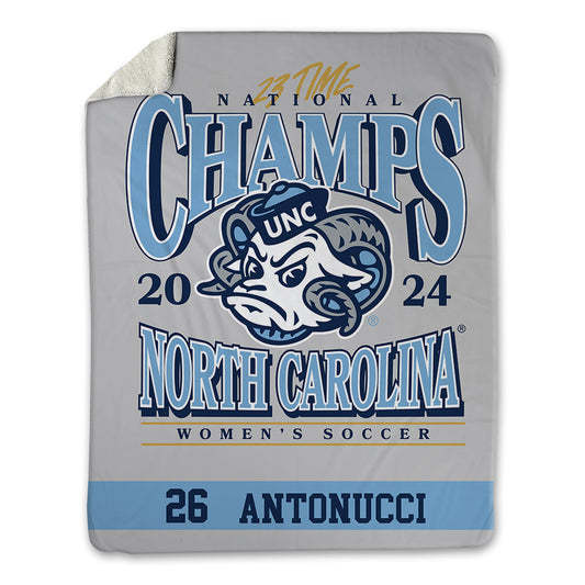 UNC - NCAA Women's Soccer : Scottie Antonucci - National Champs v8 Blanket-0