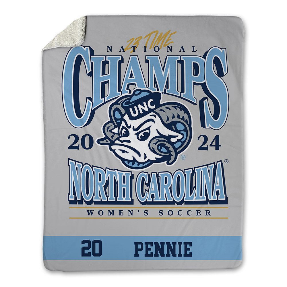 UNC - NCAA Women's Soccer : Ashley Pennie - National Champs v8 Blanket-0