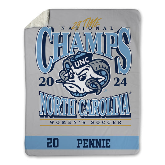 UNC - NCAA Women's Soccer : Ashley Pennie - National Champs v8 Blanket-0