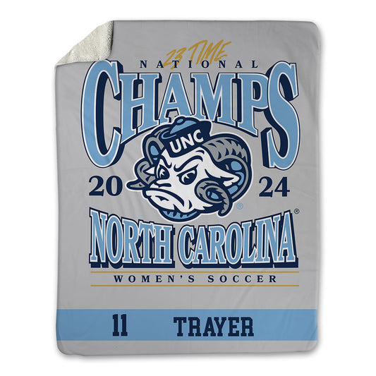 UNC - NCAA Women's Soccer : Peyton Trayer - National Champs v8 Blanket-0
