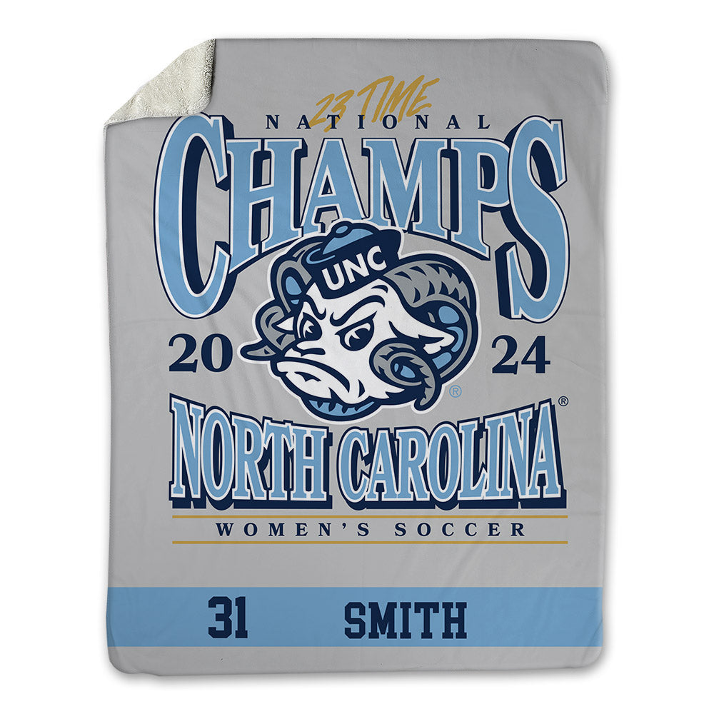 UNC - NCAA Women's Soccer : Ella Smith - National Champs v8 Blanket-0