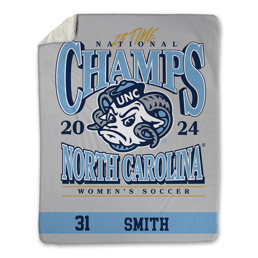 UNC - NCAA Women's Soccer : Ella Smith - National Champs v8 Blanket-0