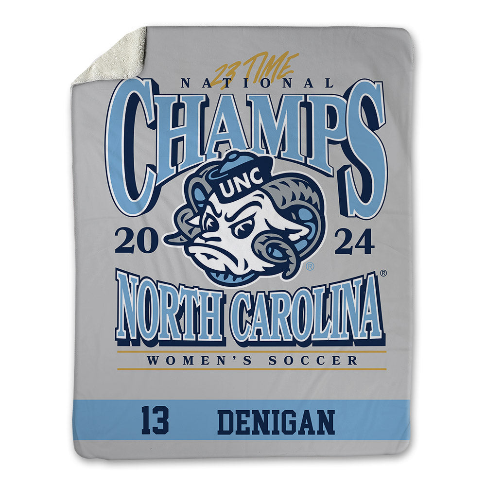 UNC - NCAA Women's Soccer : Summer Denigan - National Champs v8 Blanket-0