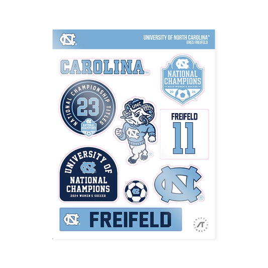 UNC - NCAA Women's Soccer : Eres Freifeld - National Champs Sticker Sheet-0