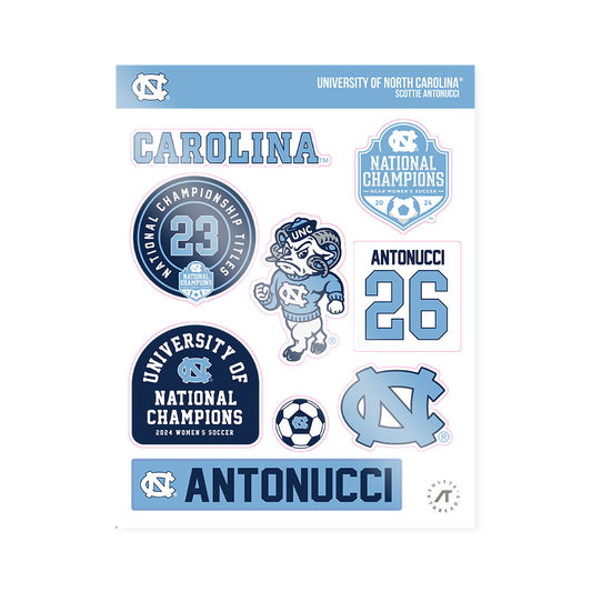UNC - NCAA Women's Soccer : Scottie Antonucci - National Champs Sticker Sheet-0