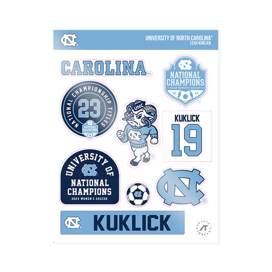 UNC - NCAA Women's Soccer : Leah Kuklick - National Champs Sticker Sheet-0