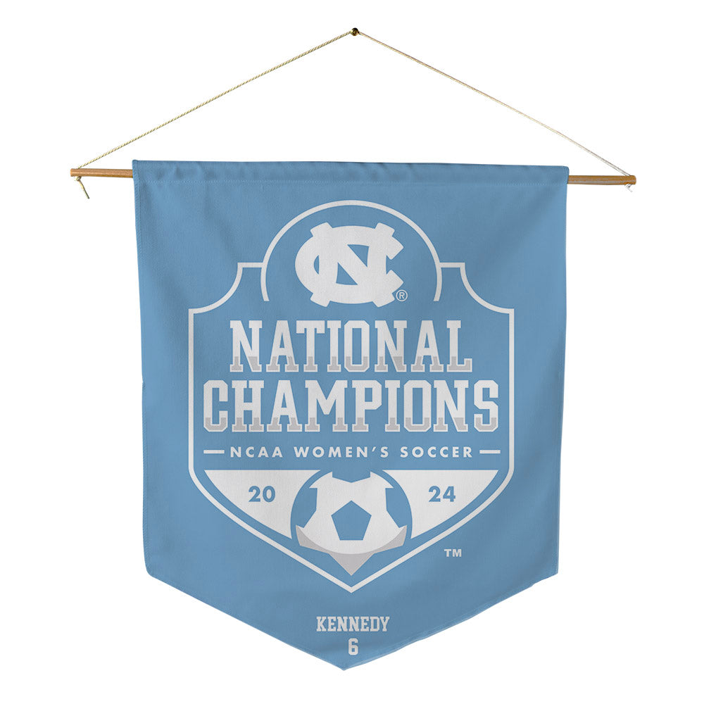UNC - NCAA Women's Soccer : Riley Kennedy - National Champs v3 Pennant - 18" x 21"-0