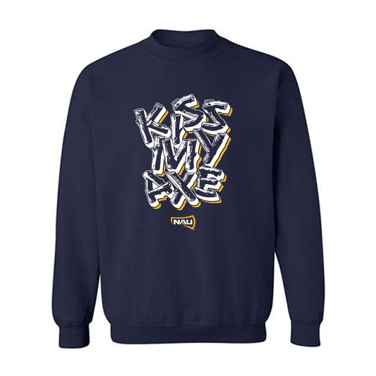 Northern Arizona - NCAA Football : Braylon Gardner - Kiss My Axe V1 Classic Shersey Crewneck Sweatshirt-0