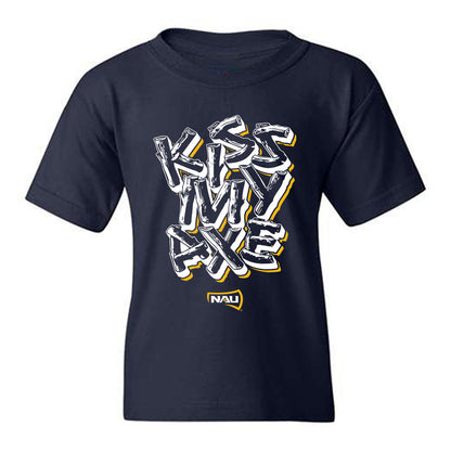 Northern Arizona - NCAA Football : David Eberhard - Kiss My Axe V1 Classic Shersey Youth T-Shirt-0