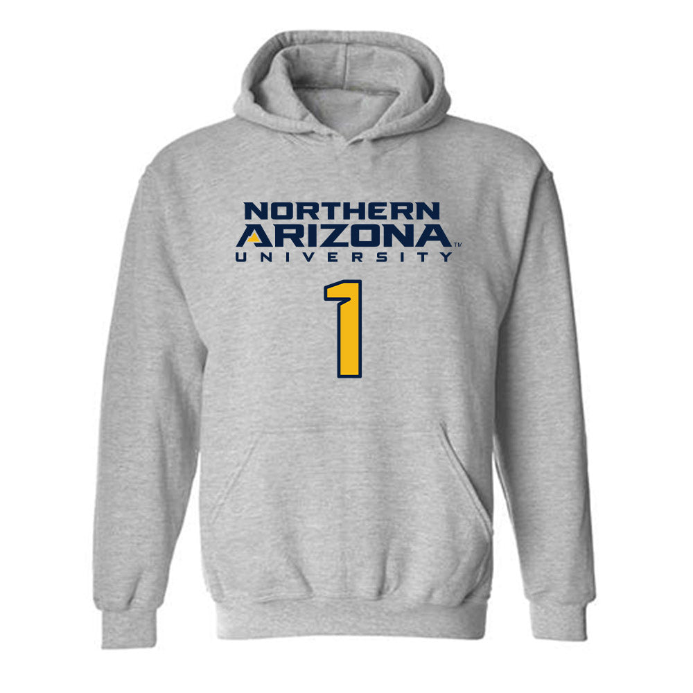 Northern Arizona - NCAA Men's Swimming & Diving : Margaret Wesche - Kiss My Axe V2 Classic Shersey Hooded Sweatshirt-0