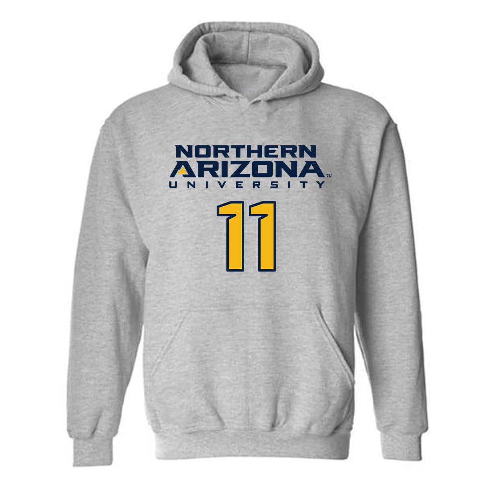 Northern Arizona - NCAA Football : Deuce Zimmerman - Kiss My Axe V2 Classic Shersey Hooded Sweatshirt-0
