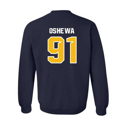 Northern Arizona - NCAA Football : Erimi Oshewa - Kiss My Axe V3 Classic Shersey Crewneck Sweatshirt-1