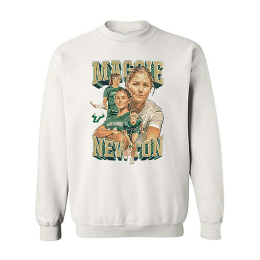 USF - NCAA Women's Lacrosse : Maggie Newton - Player Collage Crewneck Sweatshirt-0