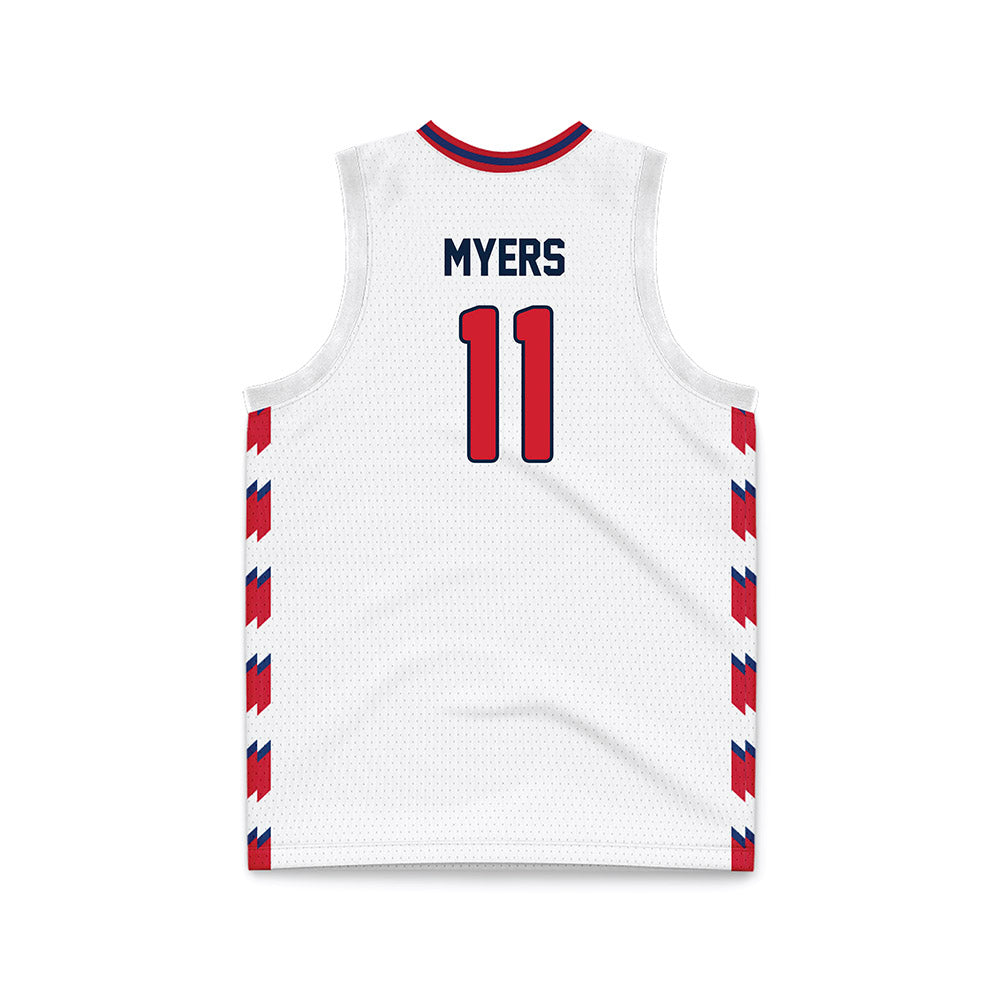 Francis Marion - NCAA Women's Basketball : Tyra Myers - White Basketball Jersey-1