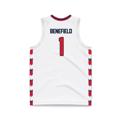 Francis Marion - NCAA Women's Basketball : Jaliyah Benefield - White Basketball Jersey-1