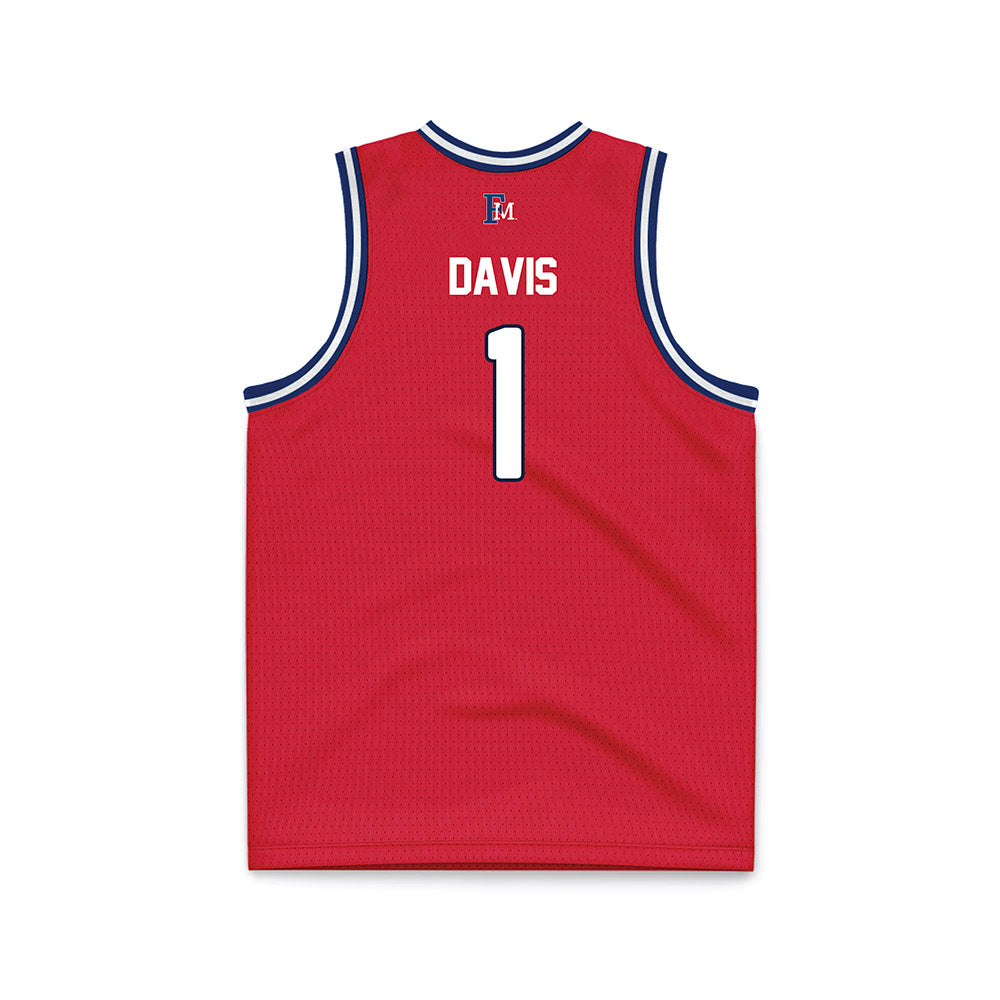 Francis Marion - NCAA Men's Basketball : Shannon Davis - Red Basketball Jersey-1