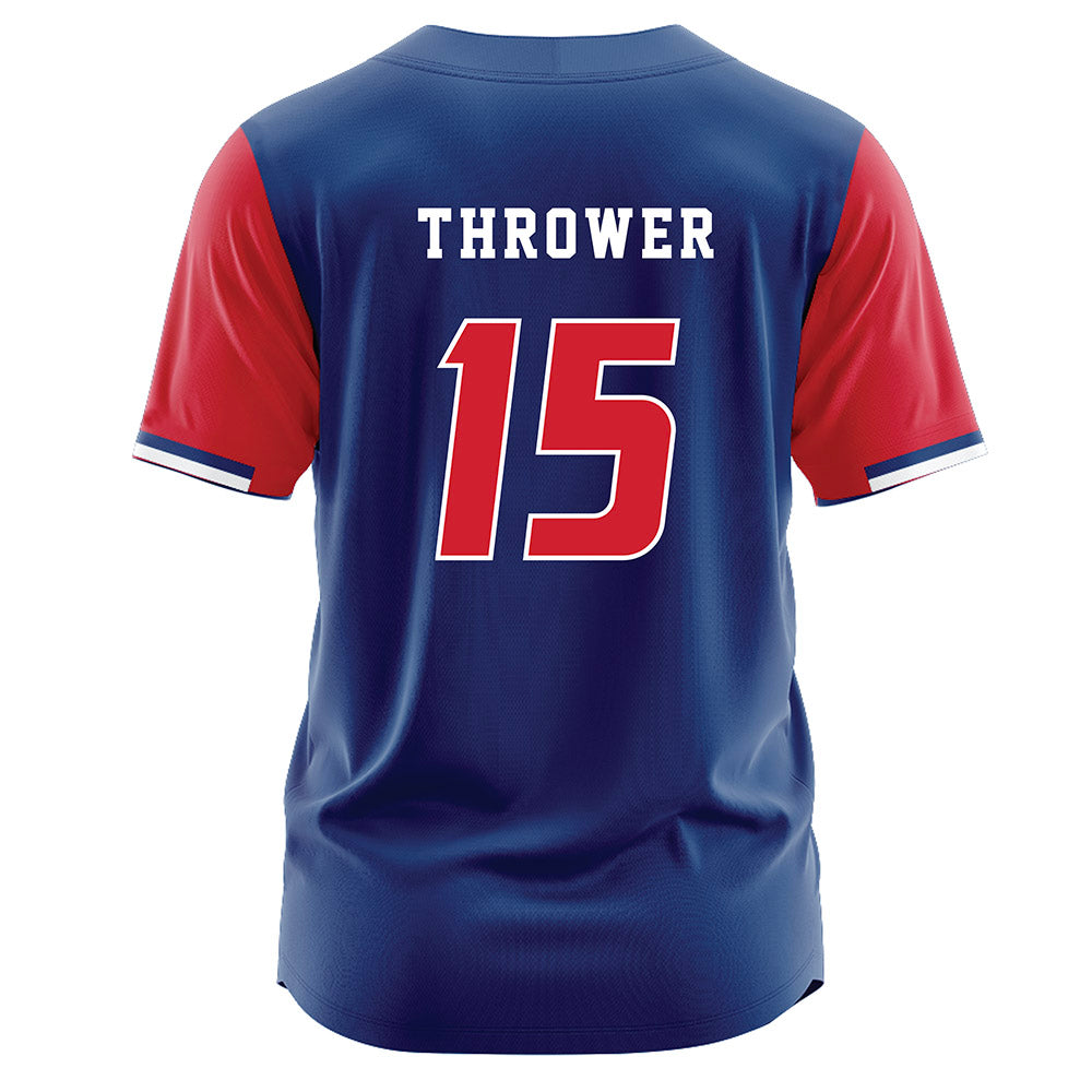 Francis Marion - NCAA Softball : Anderson Thrower - Blue Jersey-1