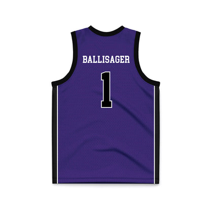 Portland - NCAA Men's Basketball : Jermaine Ballisager - Purple Basketball Jersey-1
