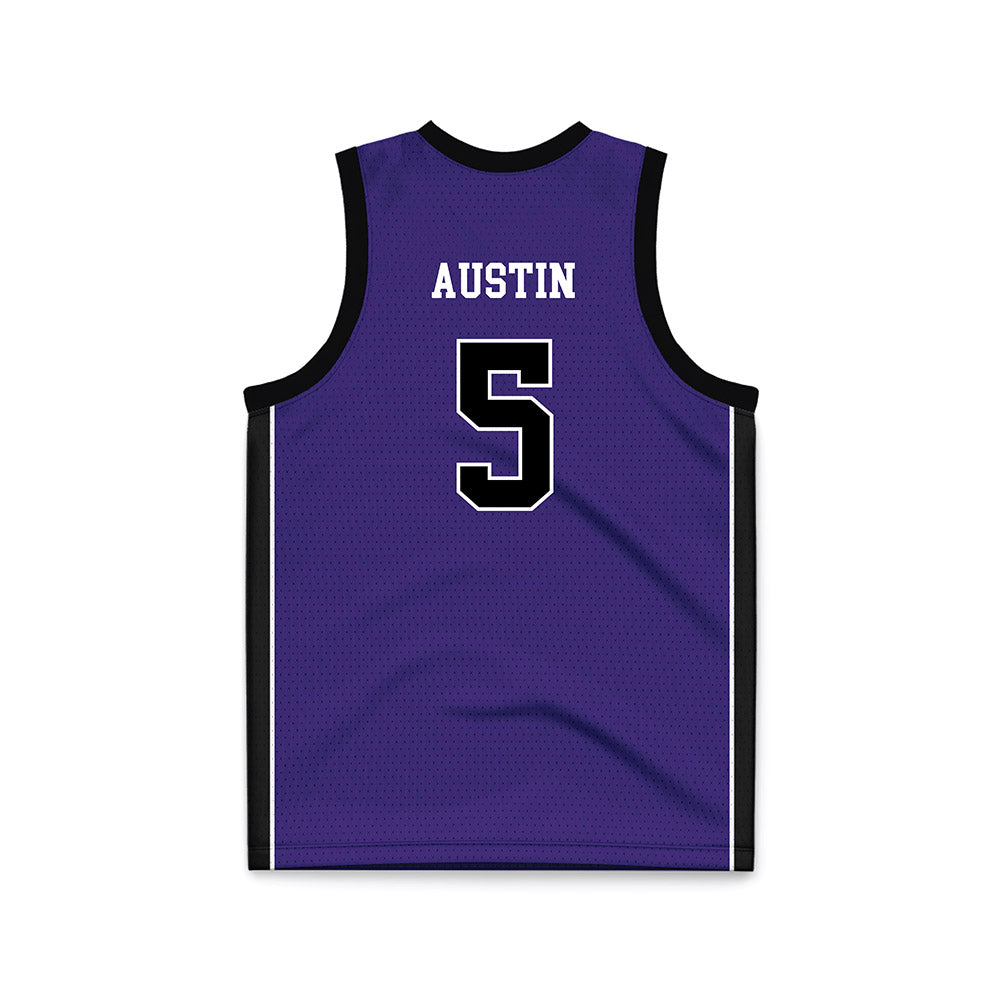 Portland - NCAA Men's Basketball : Chris Austin - Purple Basketball Jersey-1