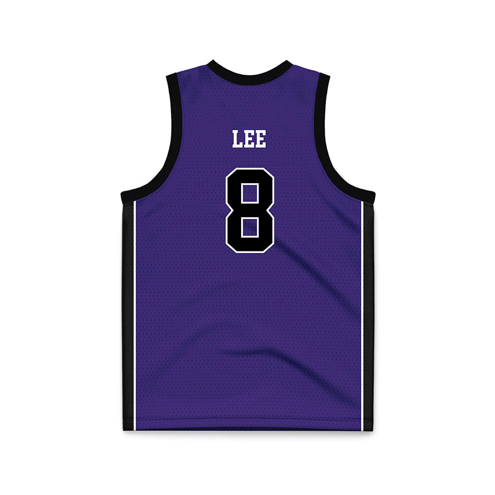 Portland - NCAA Men's Basketball : Preston Lee - Purple Basketball Jersey-1