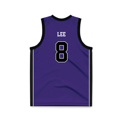 Portland - NCAA Men's Basketball : Preston Lee - Purple Basketball Jersey-1