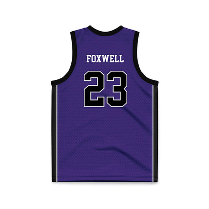 Portland - NCAA Men's Basketball : Joel Foxwell - Purple Basketball Jersey-1