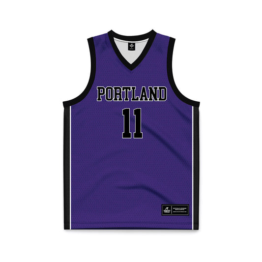 Portland - NCAA Men's Basketball : Riley Parker - Purple Basketball Jersey-0