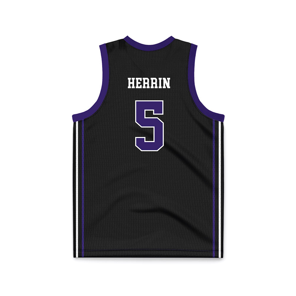 Portland - NCAA Women's Basketball : Aubrey Herrin - Black Basketball Jersey-1