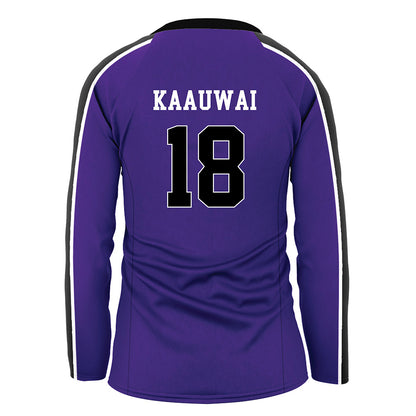 Portland - NCAA Women's Volleyball : Taina Kaauwai - Purple Volleyball Jersey-1