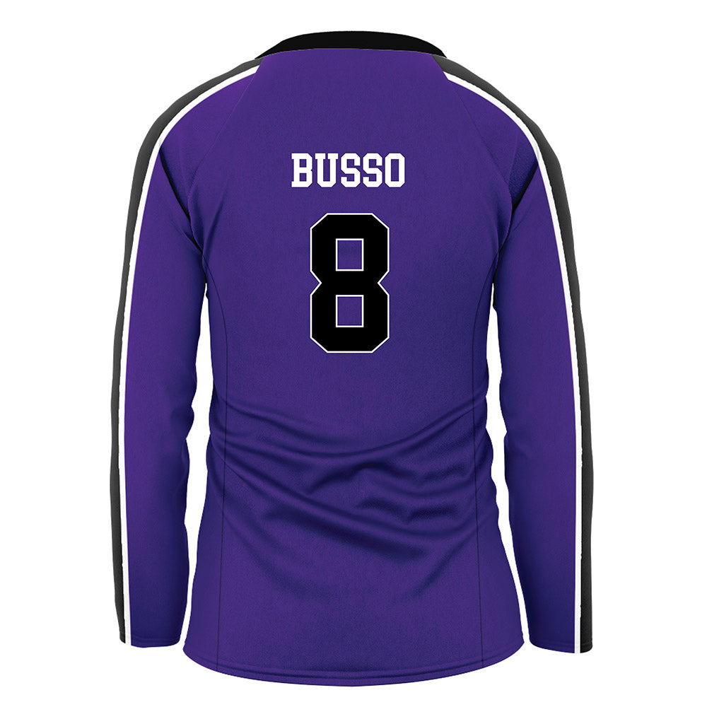 Portland - NCAA Women's Volleyball : Lucia Busso - Purple Volleyball Jersey-1