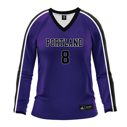 Portland - NCAA Women's Volleyball : Lucia Busso - Purple Volleyball Jersey-0