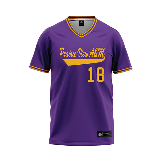 PVAMU - NCAA Baseball : Michael Burroughs - Purple Baseball Jersey-0