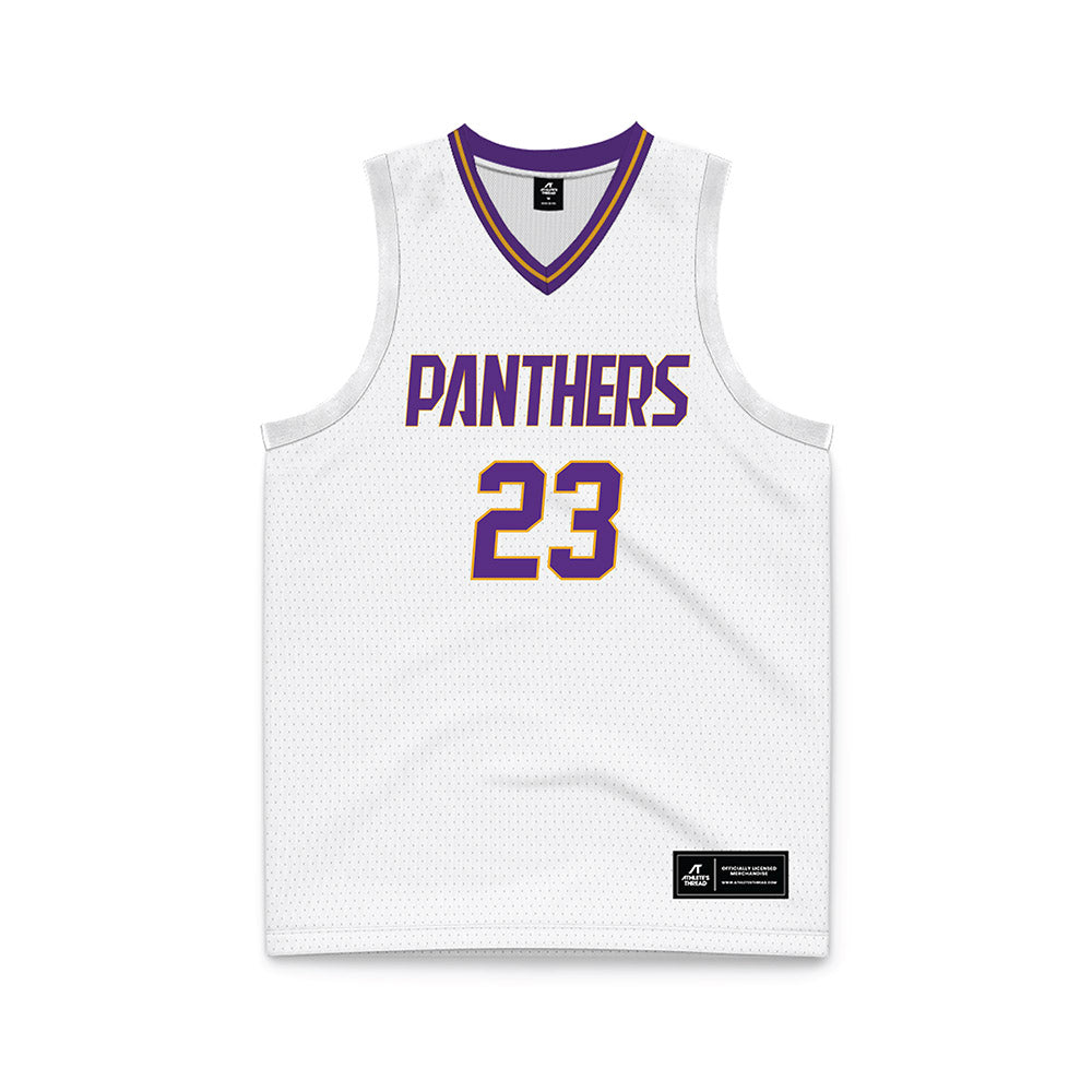 PVAMU - NCAA Men's Basketball : Elijah Mitchell - White Basketball Jersey-0