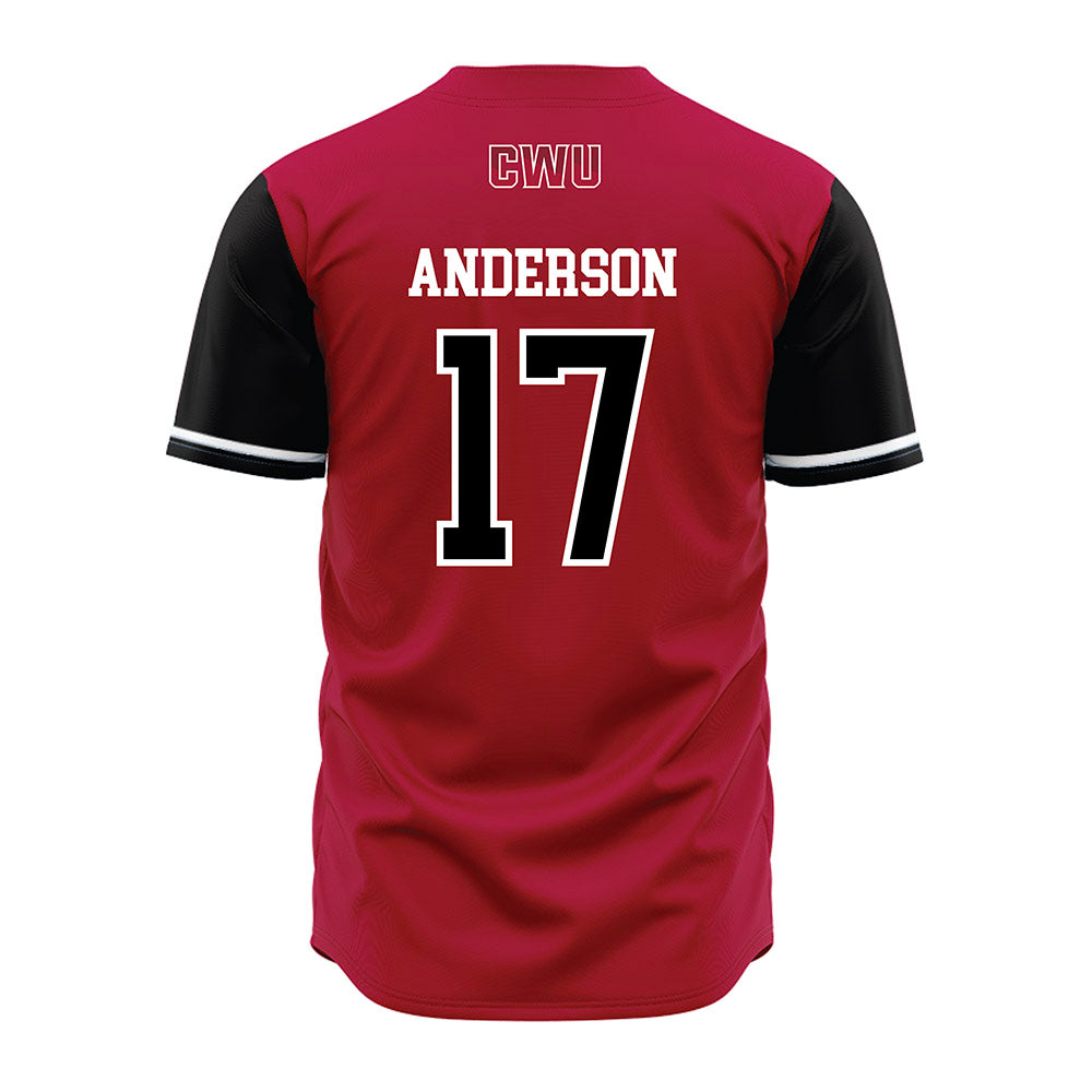 CWU - NCAA Baseball : Drake Anderson - Crimson Jersey-1