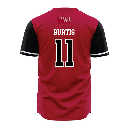 CWU - NCAA Baseball : Jackson Burtis - Crimson Jersey-1