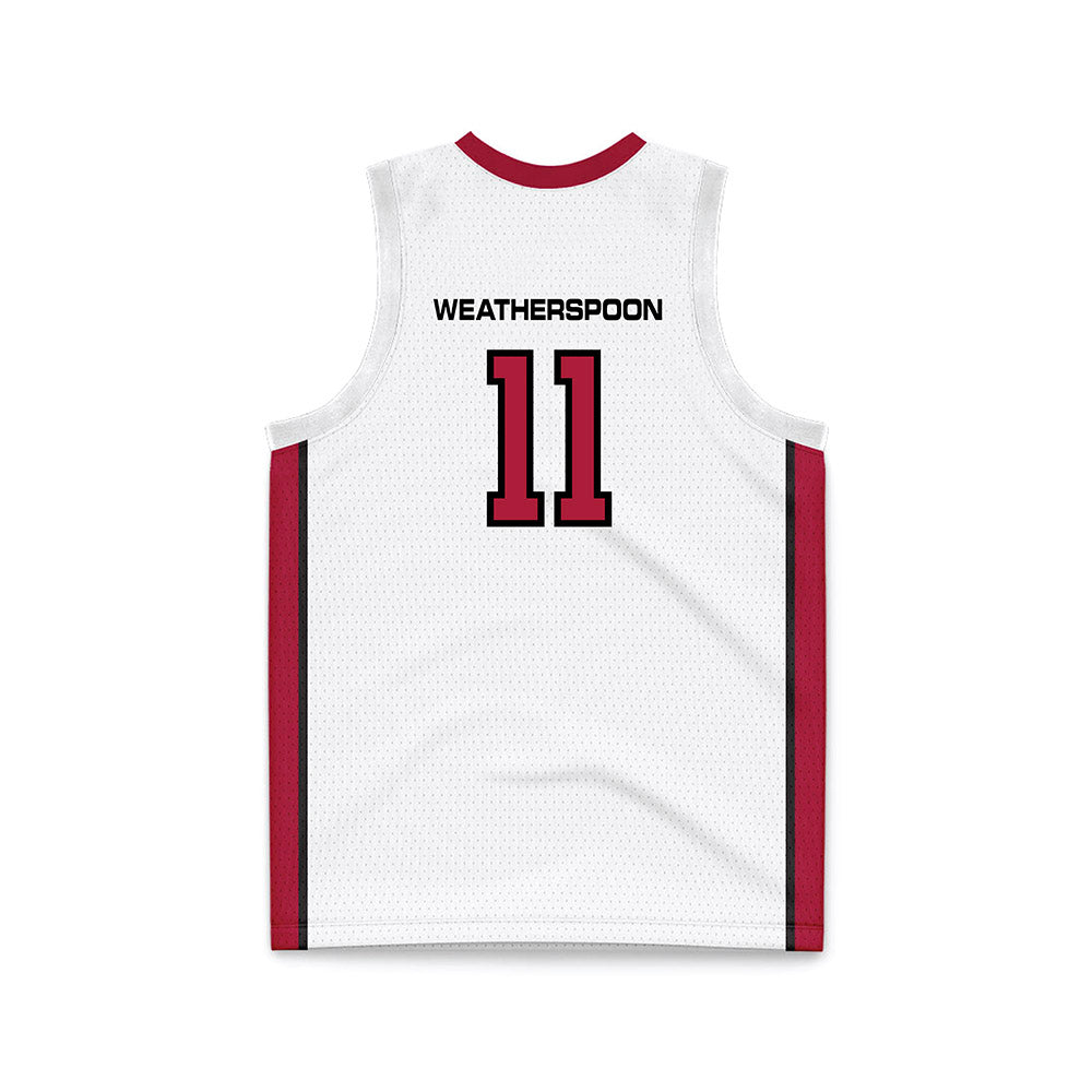 CWU - NCAA Men's Basketball : Treyshawn Weatherspoon - White Basketball Jersey-1