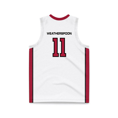 CWU - NCAA Men's Basketball : Treyshawn Weatherspoon - White Basketball Jersey-1