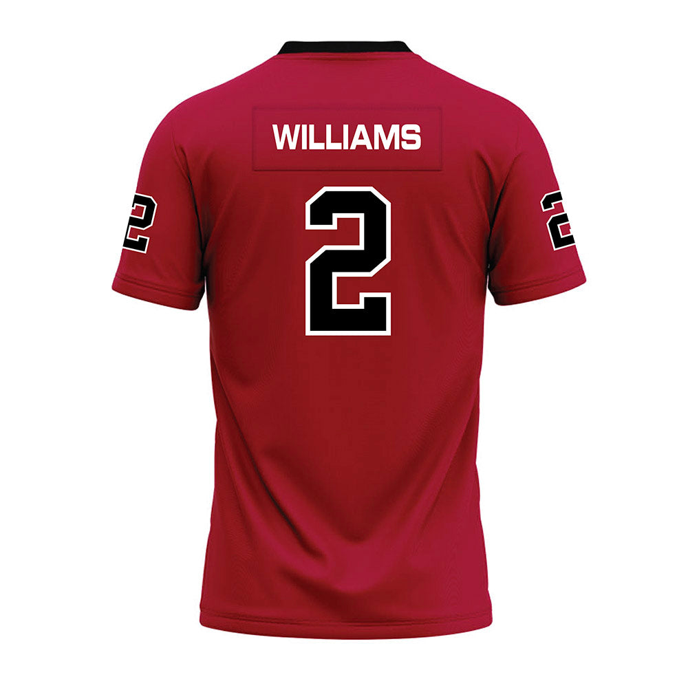 CWU - NCAA Football : King Williams - Crimson Premium Football Jersey-2