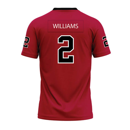 CWU - NCAA Football : King Williams - Crimson Premium Football Jersey-3