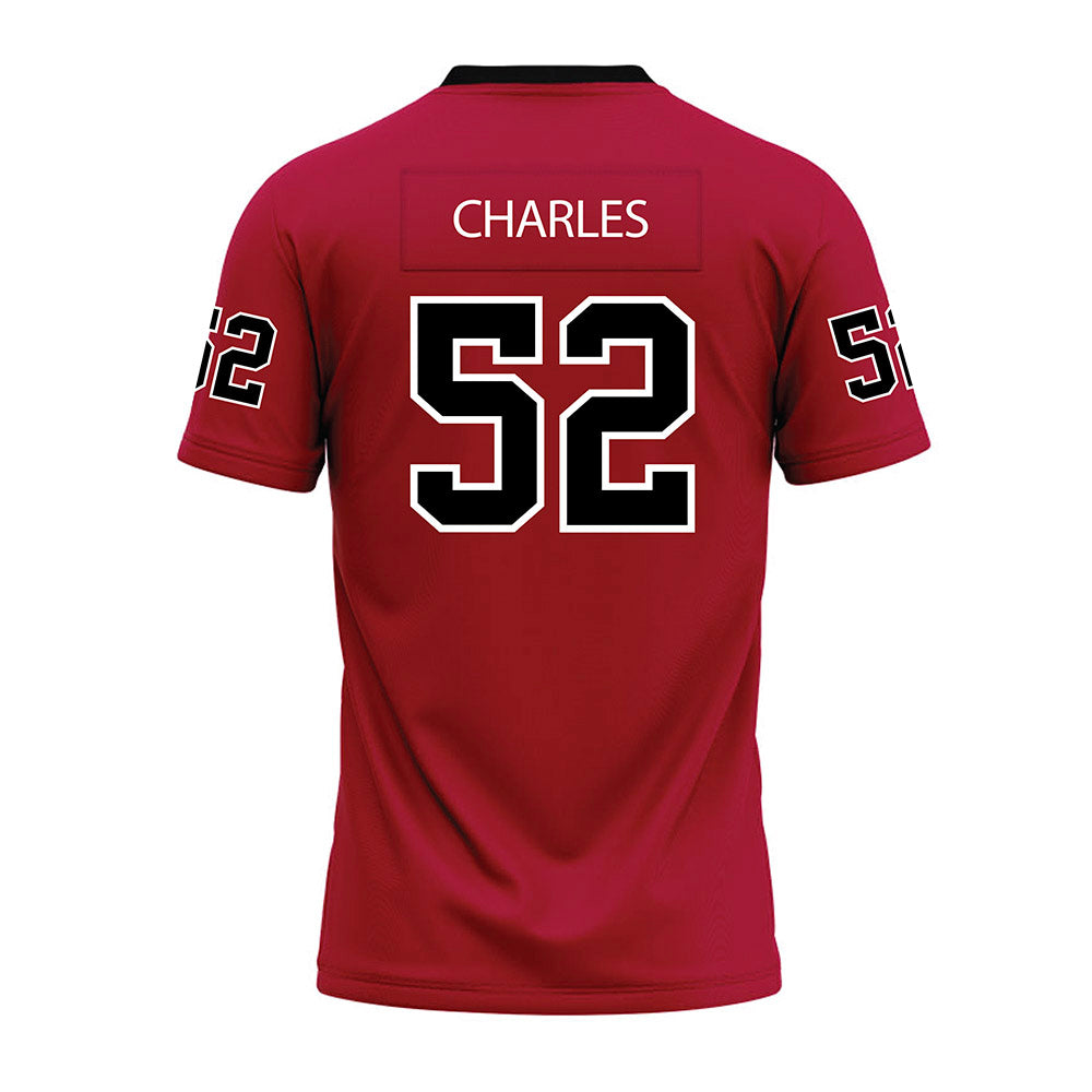 CWU - NCAA Football : Royal Charles - Crimson Premium Football Jersey-3