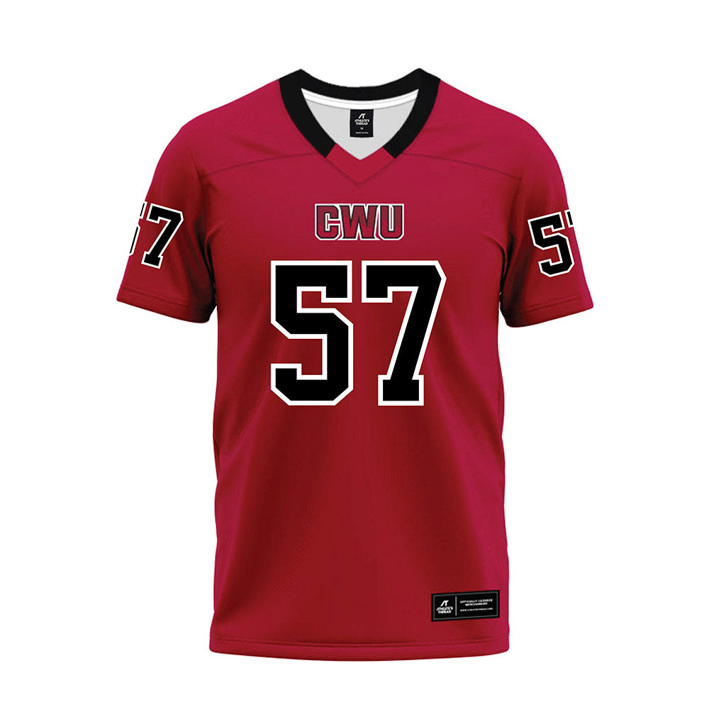 CWU - NCAA Football : Jaxin McCallum - Crimson Premium Football Jersey-0