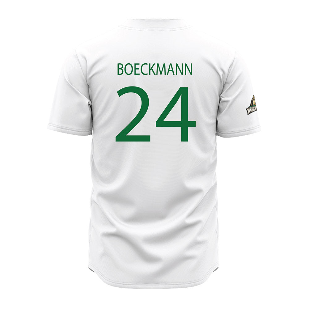 Wright State - NCAA Baseball : Evan Boeckmann - White Jersey-1