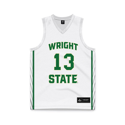 Wright State - NCAA Men's Basketball : Solomon Callaghan - White Basketball Jersey-0