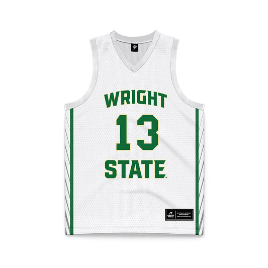 Wright State - NCAA Men's Basketball : Solomon Callaghan - White Basketball Jersey-0